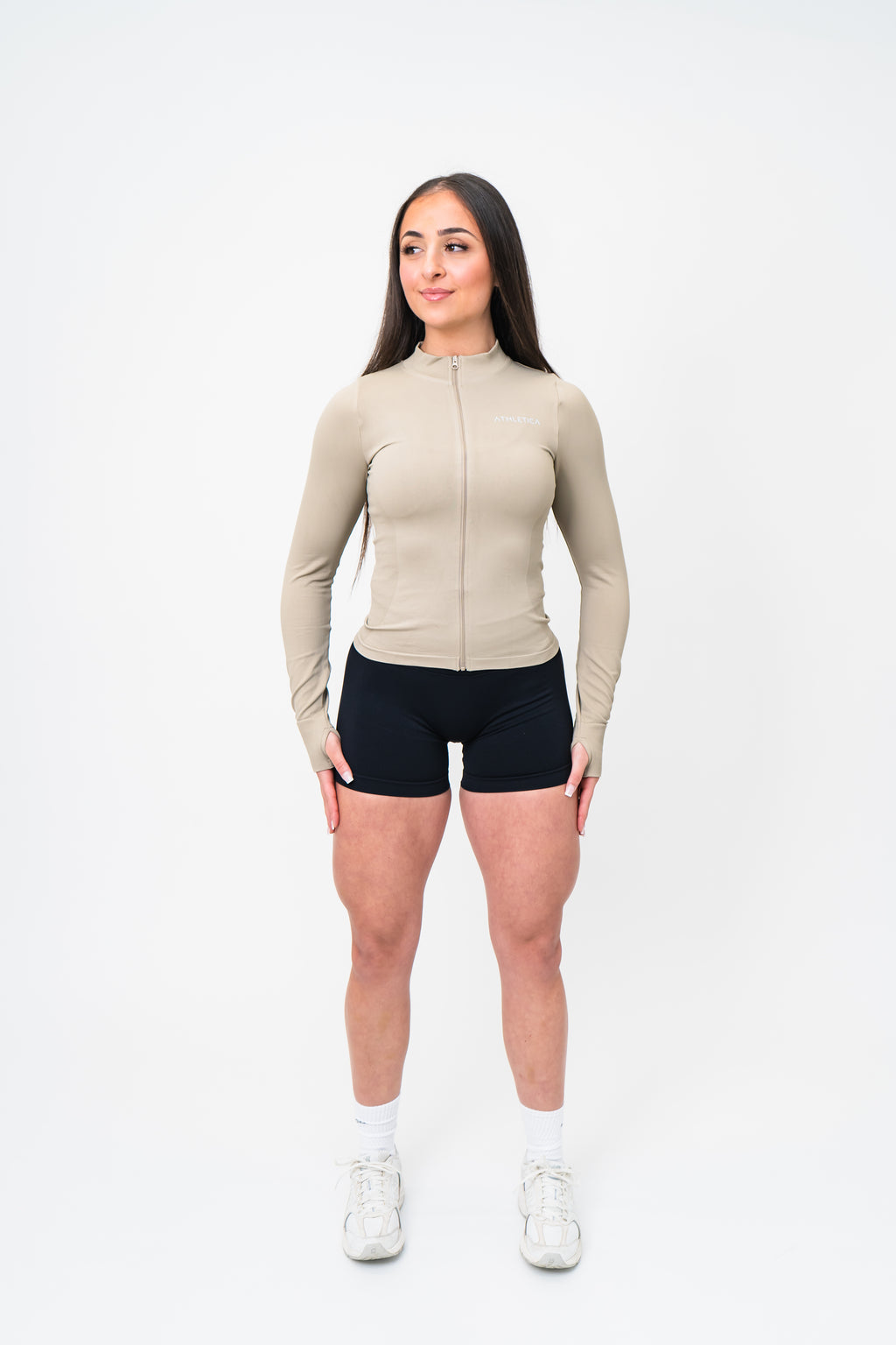 Sculpt  Zip Jacket - Oatmeal