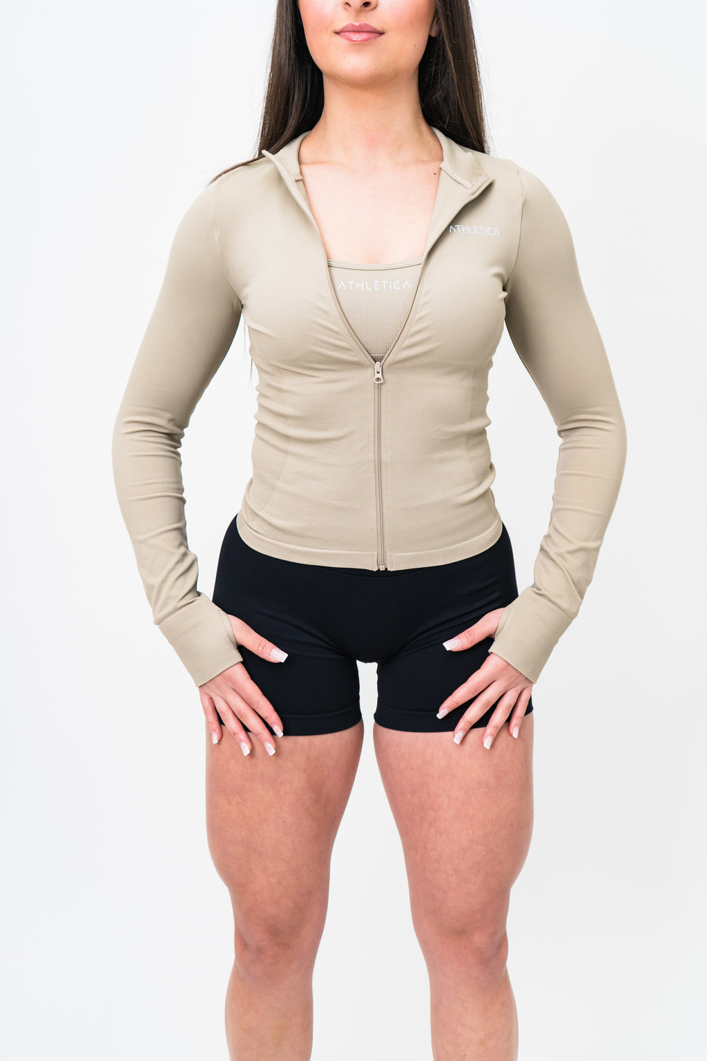Sculpt  Zip Jacket - Oatmeal